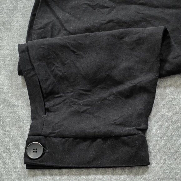 Zara Pants Womens M Black Balloon Cropped Button Hem Pleated Pockets Grunge Goth - Picture 12 of 16